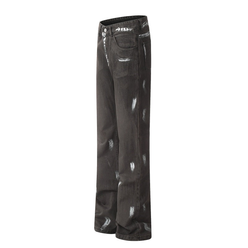 American-style streetwear harem pants Hand Painted Silver Mark Streetwear Trousers