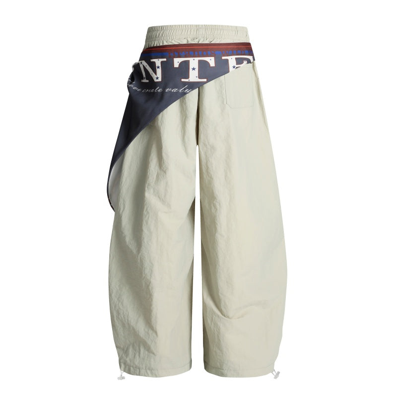 American-style streetwear harem pants Bandana Sash Parachute Barrel Bottoms