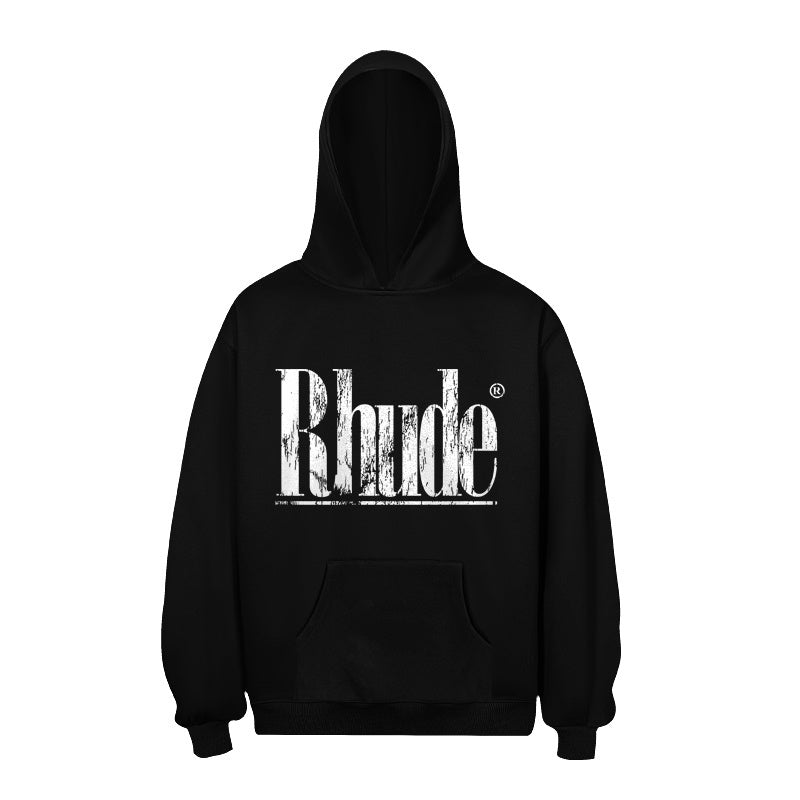 RHUDE Hoodie Faded Marble Typography Art