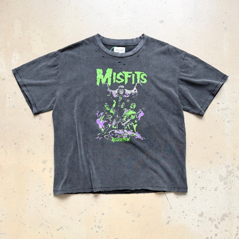 Unisex Vintage T Shirts CHOOOSELF 26SS "Misfits: Resurrection" Limited Edition – Heavyweight, Washed, Distressed & Destroyed Streetwear T-Shirt (Boxy/Cropped Punk Style)