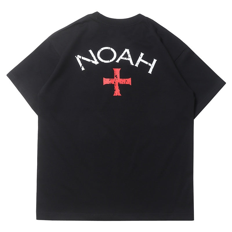 Mens T-shirt Vintage American-style Simple cross print