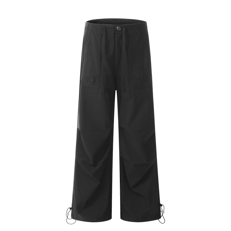 American-style streetwear harem pants Adjustable ankle drawstring hem detail