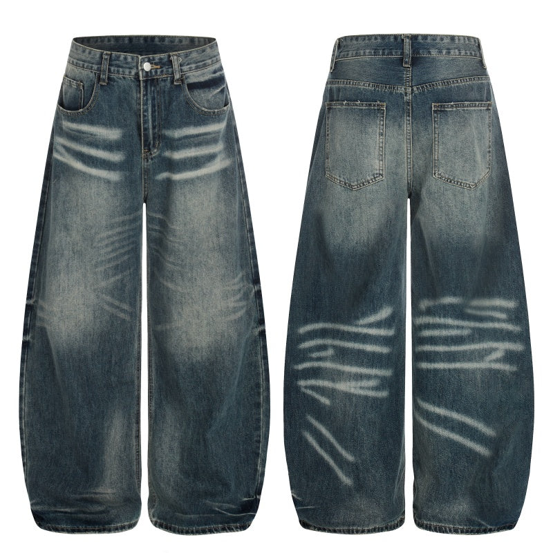American-style streetwear harem pants Vintage Fade Baggy Balloon Jeans