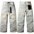 Purple brand Jeans High-quality pure cotton streetwear trousers Patterned loose-fit straight-leg trousers