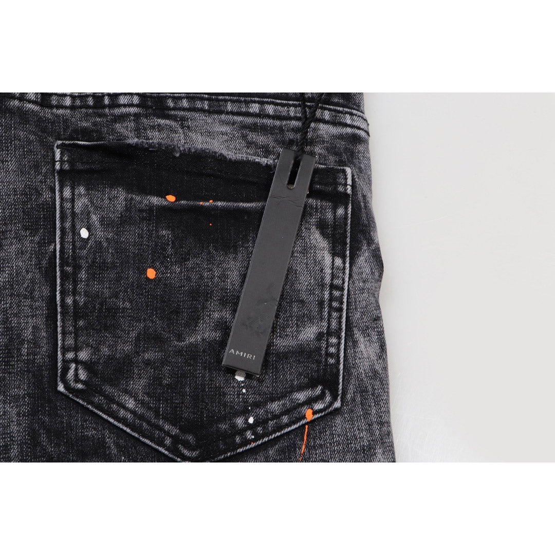 AMIRI Jeans Trend Holes Black - Grey Jeans