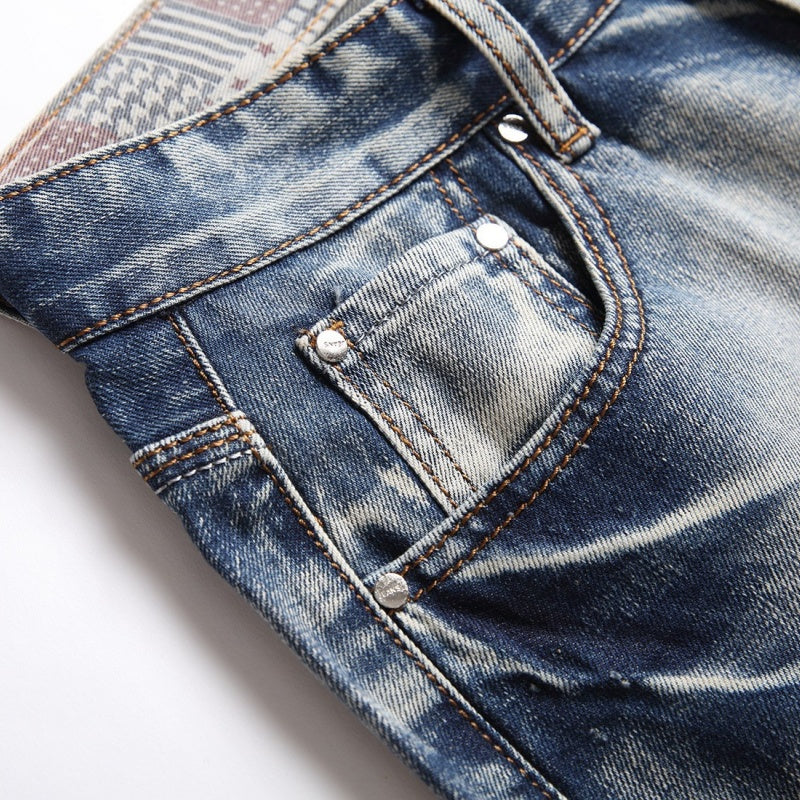 Denim shorts High-quality trendy casual pure cotton Non-stretch plus-size men's clothing