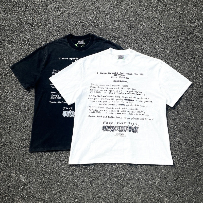 Unisex Vintage T Shirts Kurt Cobain Direct-to-Garment (DTG) Print – High-Street Vintage Style, Heavyweight Fabric, Distressed Washed Finish