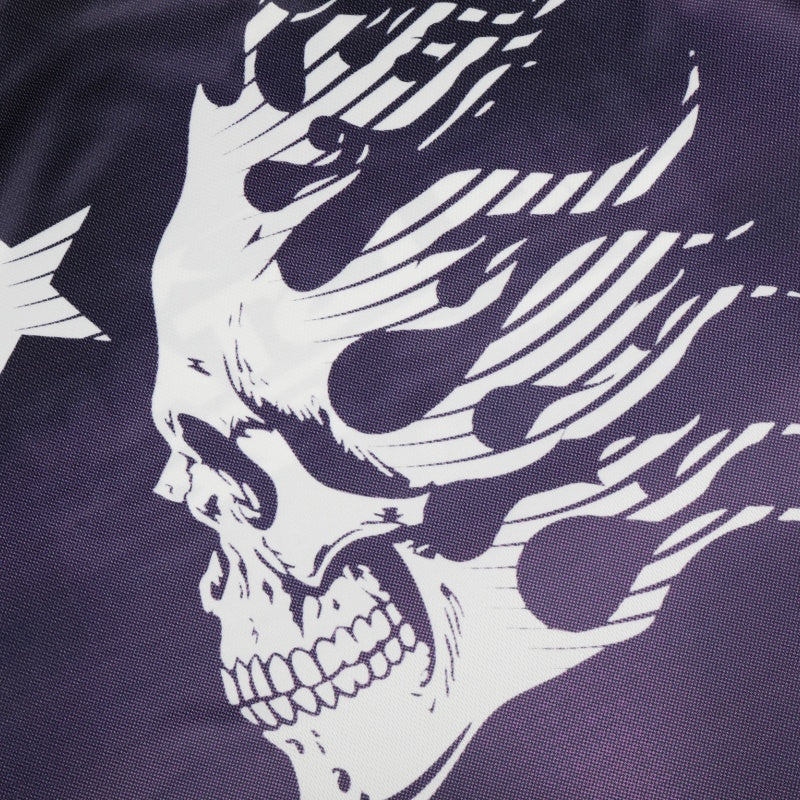 Vintage-style American T-shirt Flaming Skeleton Back Panel Sportswear Artwork