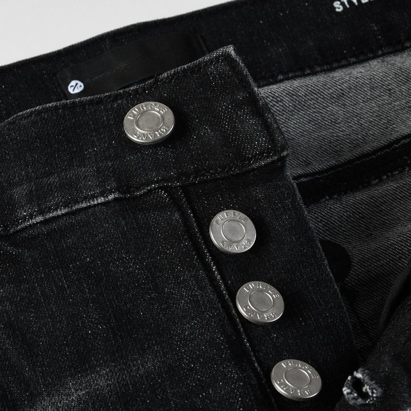 Purple brand Jeans High-quality pure cotton streetwear trousers Rhinestone