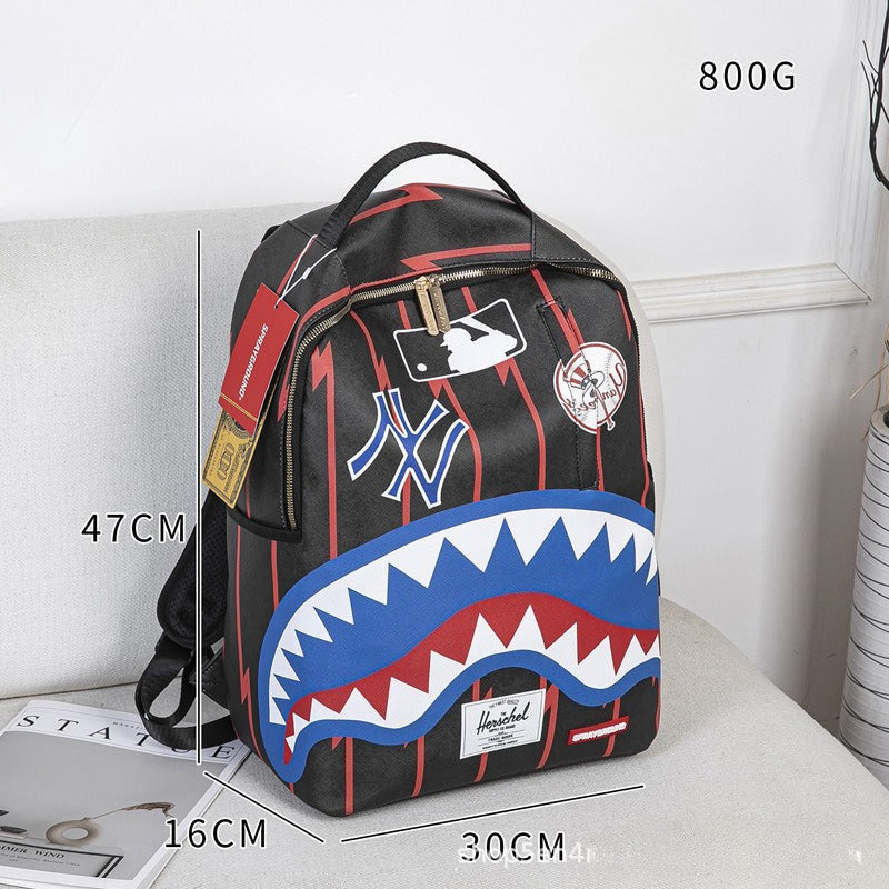 RIP ME OPEN Bag Shark teeth Personality creative backpack Shark funny ugly cute backpacking large capacity luminous