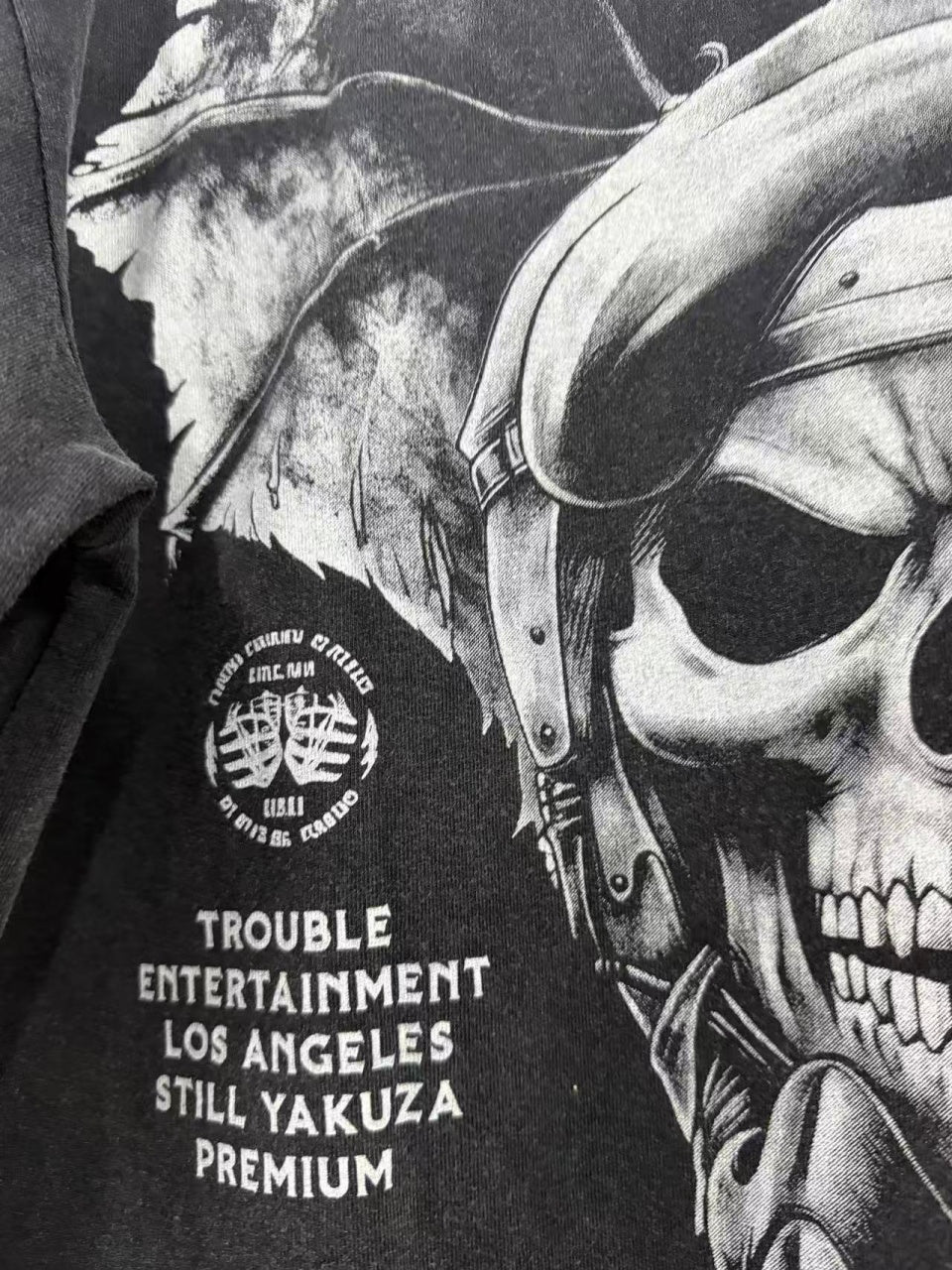 Vintage style washed summer wear T shirt Skull