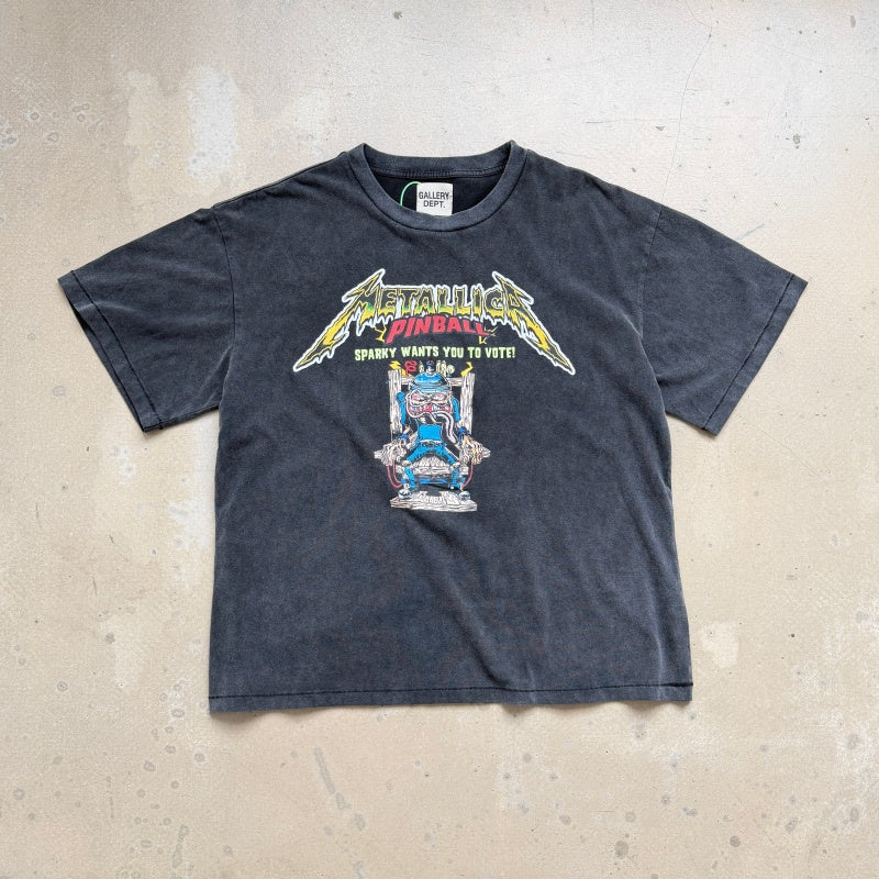 Unisex Vintage T Shirts GALLERY DEPT. x Metallica "Ride the Lightning" Limited Collaboration – Heavyweight, Distressed & Washed Boxy Punk-Style Streetwear T-Shirt