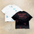 Unisex Vintage T Shirts GALLERY DEPT. 26SS "California Exclusive" Street Graffiti-Style T-Shirt: Featuring hand-painted splatter details, multi-location hand-distressing, heavyweight enzyme-washed fabric, and an all-over hand-applied "dirty wash" spr