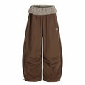 American-style streetwear harem pants Contrast Check Waistband Loose Parachute Pants