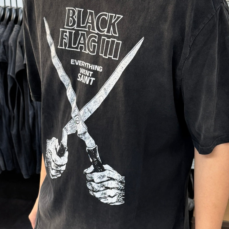 Unisex Vintage T Shirts Black Flag" Short-Sleeve T-Shirt — featuring airbrushed graphics, hand-distressed detailing, and a vintage-style washed finish. Crafted from custom heavyweight, brushed fabric with a premium feel, and printed using high-qualit