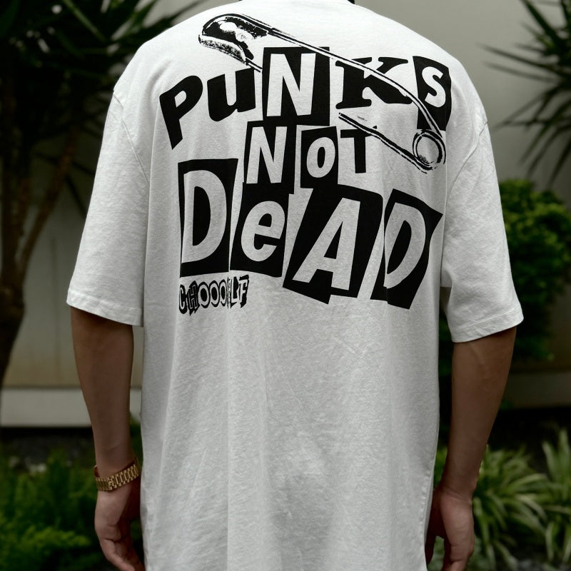 Unisex Vintage T Shirts "Punk Lives Forever" Limited Edition – West Coast Street/Graffiti/Hip-Hop Style High-Street Short-Sleeve Tee; Heavyweight fabric with distressed wash finish; White ink direct-to-garment (DTG) print.