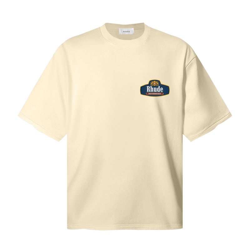 RHUDE T Shirts Dual-Side Antique Tag Motif