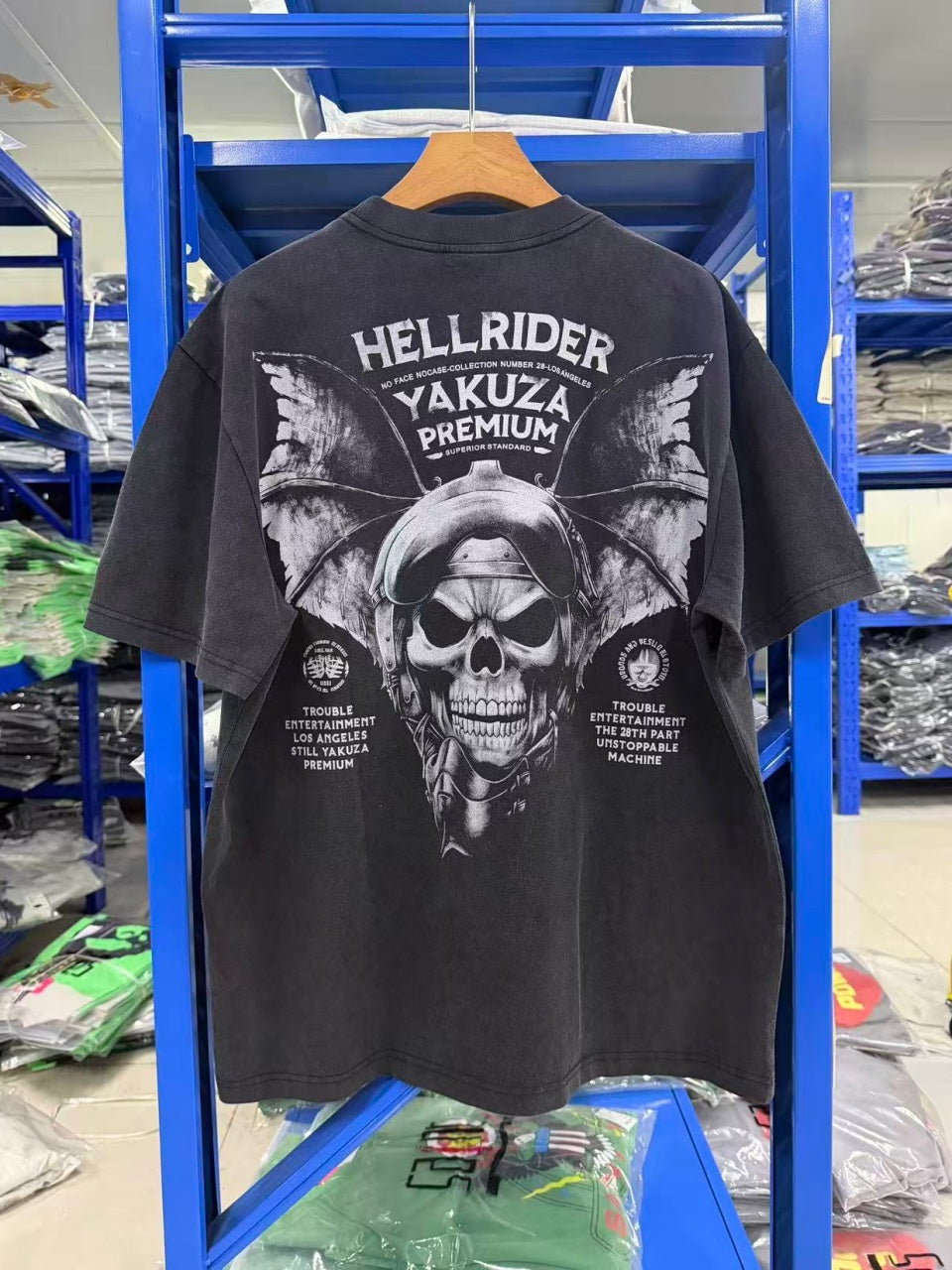 Vintage style washed summer wear T shirt Skull
