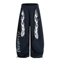 American-style streetwear harem pants Detachable Flame Strap Relaxed Fit Garment