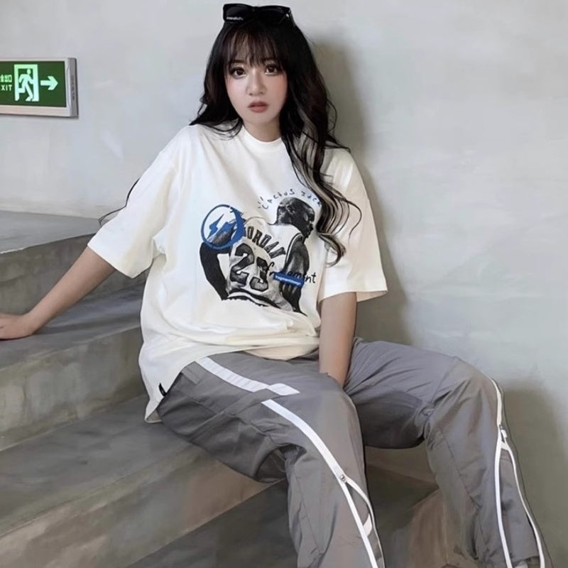 Mens T-shirt Vintage Cactus Jack x Air Jordan x Hiroshi Fujiwara "Little Fragment" Collaboration
