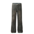 American-style streetwear harem pants Heavy Crease Vintage Distressed Denim Pants
