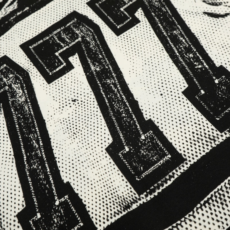 Vintage-style American T-shirt Monochrome Masked Figure Raglan Portrait Print