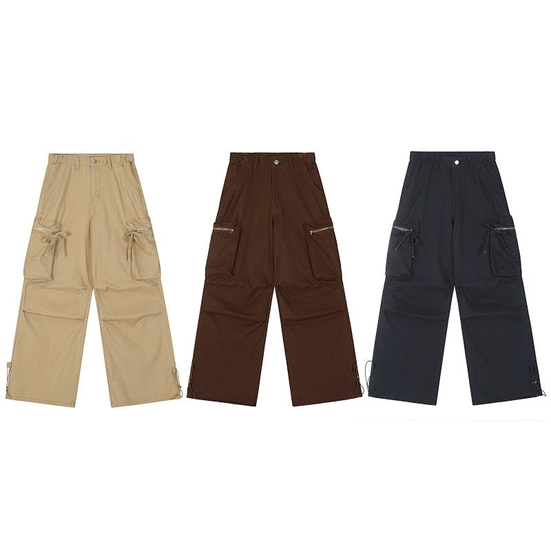 American-style streetwear harem pants Pleated knee relaxed fit outdoor pants