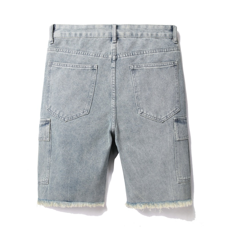 Denim shorts High-quality trendy casual pure cotton Non-stretch plus-size men's clothing