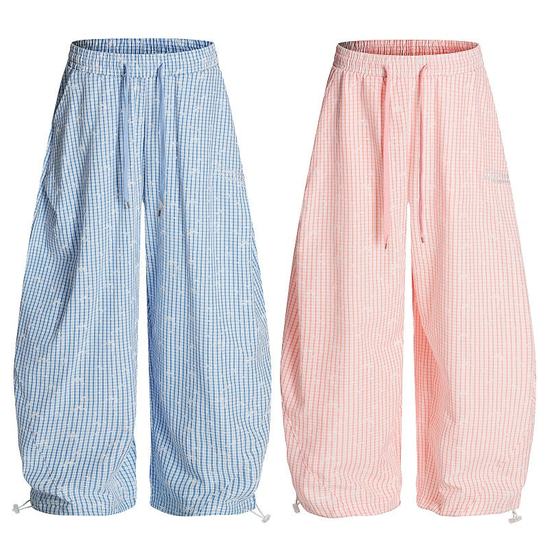 American-style streetwear harem pants Airy Textured Weave Loose Draped Street Cut