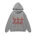 ERD Hoodie Grey Faded Red Dual-Side Figure Print Oversized Pullover