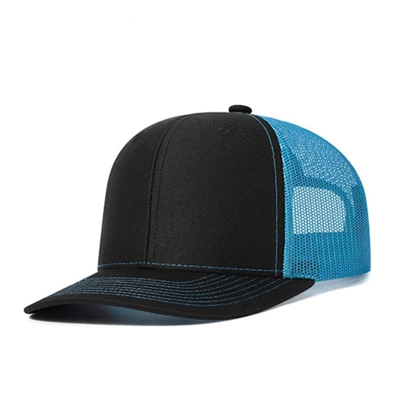 Trendy flat brimmed snapback hatssunshade net hat