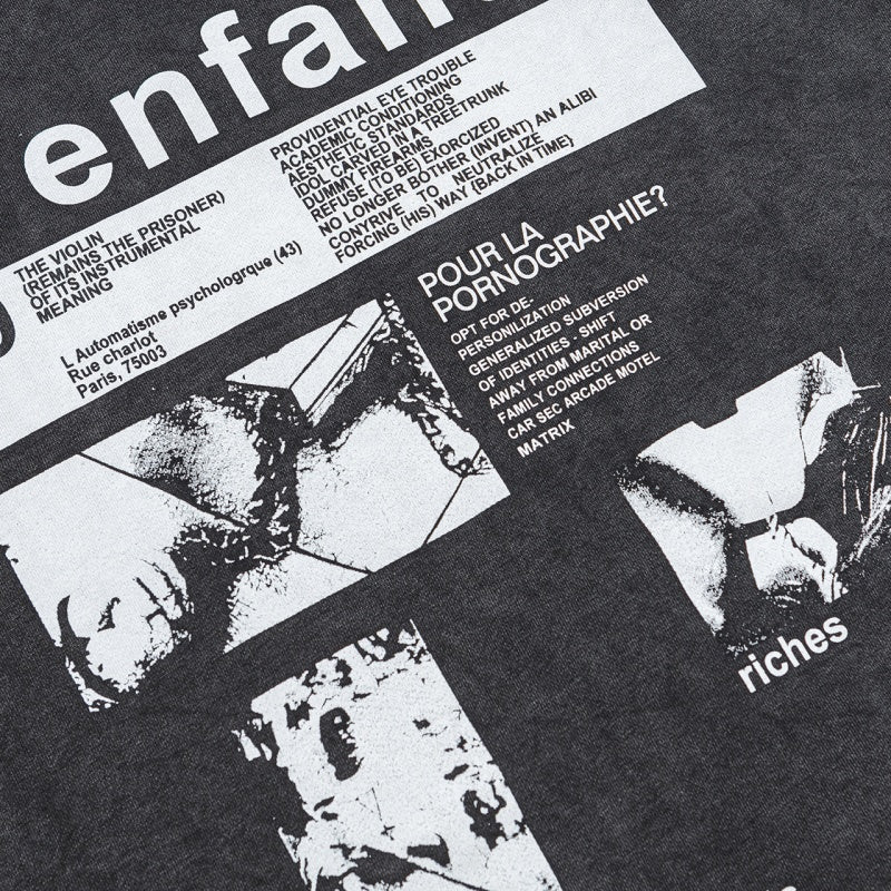 ERD Hoodie Washed Black Dual-Sided Text & Photo Patch Hooded Outerwear