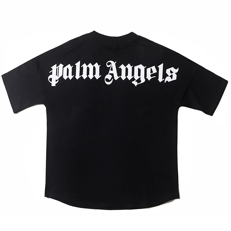 Mens T-shirt Vintage American-style Loose-fitting top with a unique collar design and print.