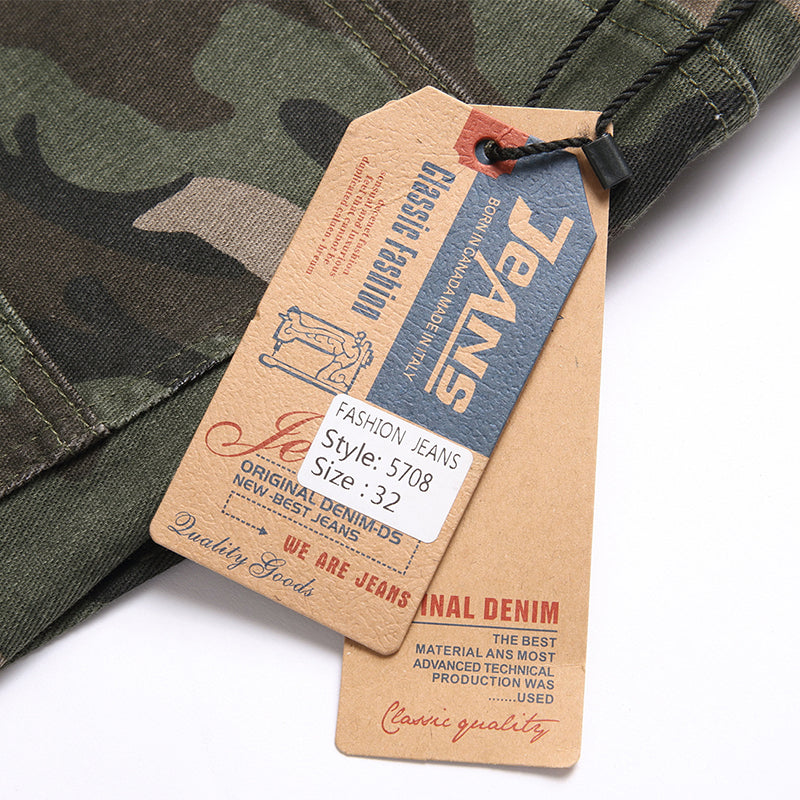 Mens Fashion Jeans camouflage 5708# Pure cotton high quality