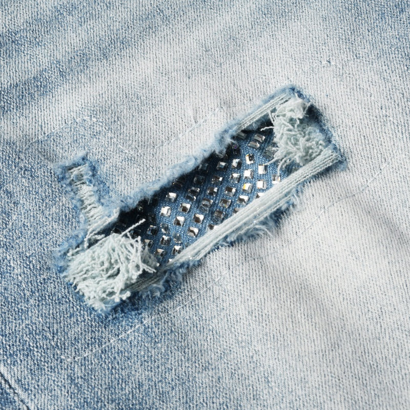 Purple brand Jeans High-quality pure cotton streetwear trousers Hole