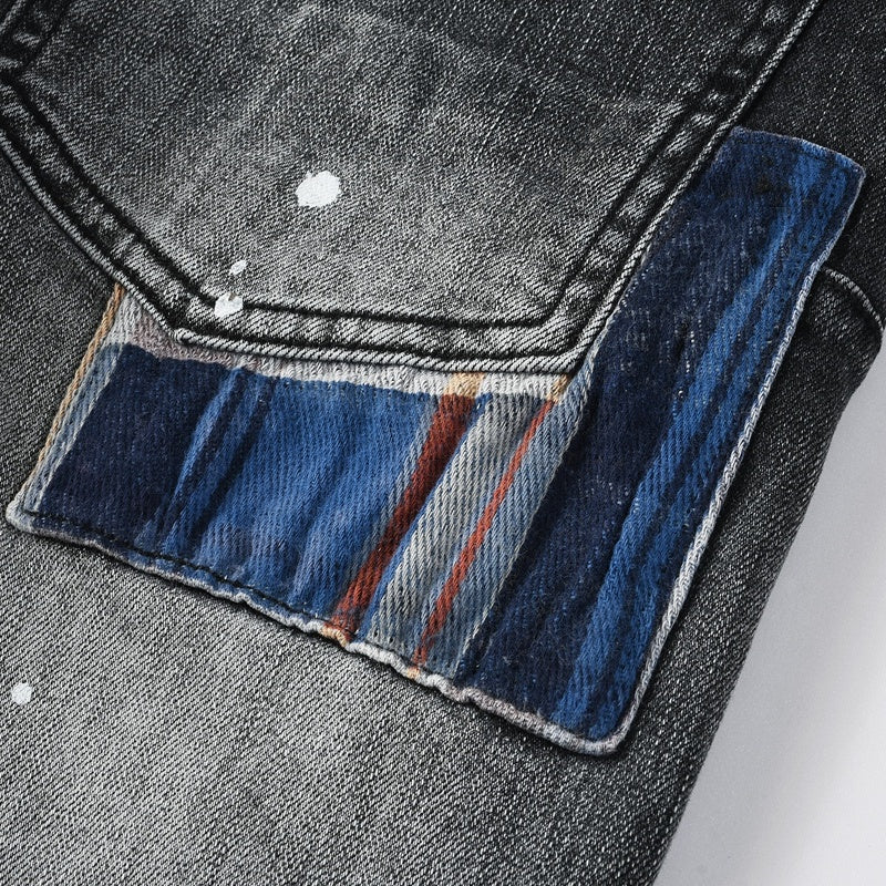 Purple brand Jeans High-quality pure cotton streetwear trousers Hole