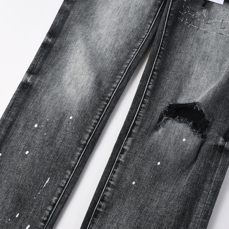 Purple brand Jeans High-quality pure cotton streetwear trousers Hole