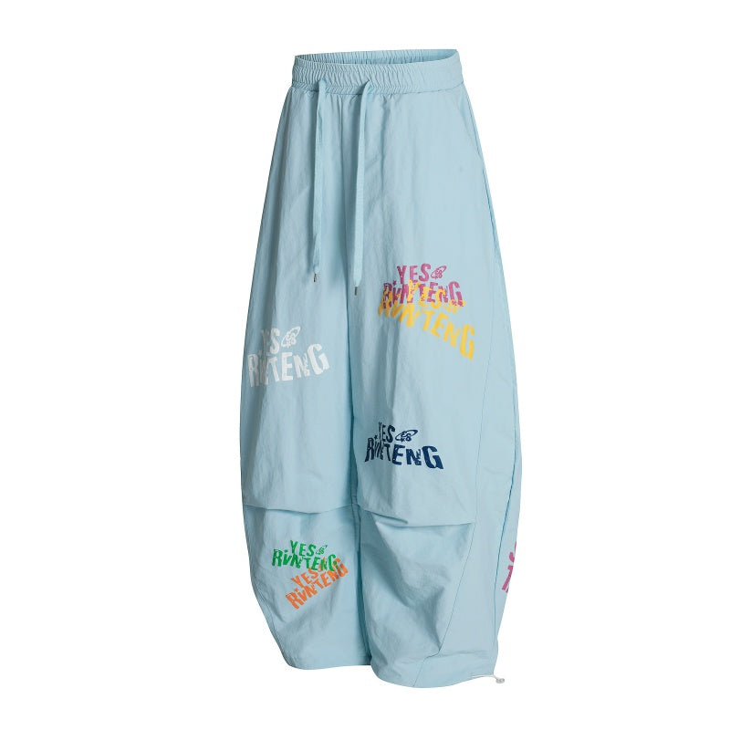 American-style streetwear harem pants Side Patch Pocket Adjustable Toggle Hem