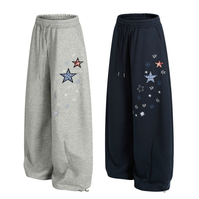 American-style streetwear harem pants Side Star Motif Soft Casual Wear