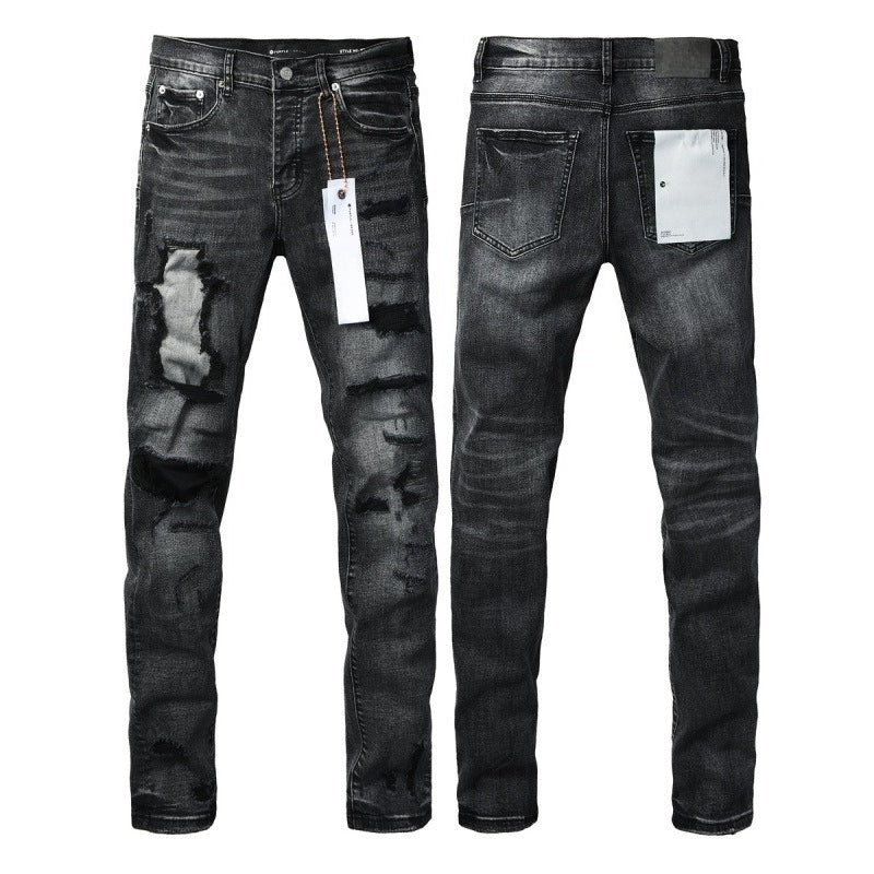 Purple brand Jeans High-quality pure cotton streetwear trousers Hole