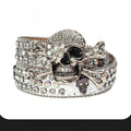 Hip-hop punk rhinestone belt alloy trendy skull belt