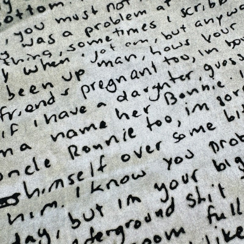 Unisex Vintage T Shirts Eminem "Stan" Letter Manuscript Limited Edition – Cement Grey T-Shirt featuring a special wash finish, custom heavyweight brushed fabric with a vintage feel, and direct-to-garment white ink printing.