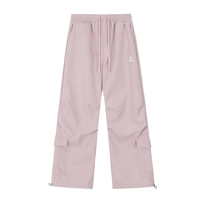 American-style streetwear harem pants Solid color versatile utility streetwear bottoms