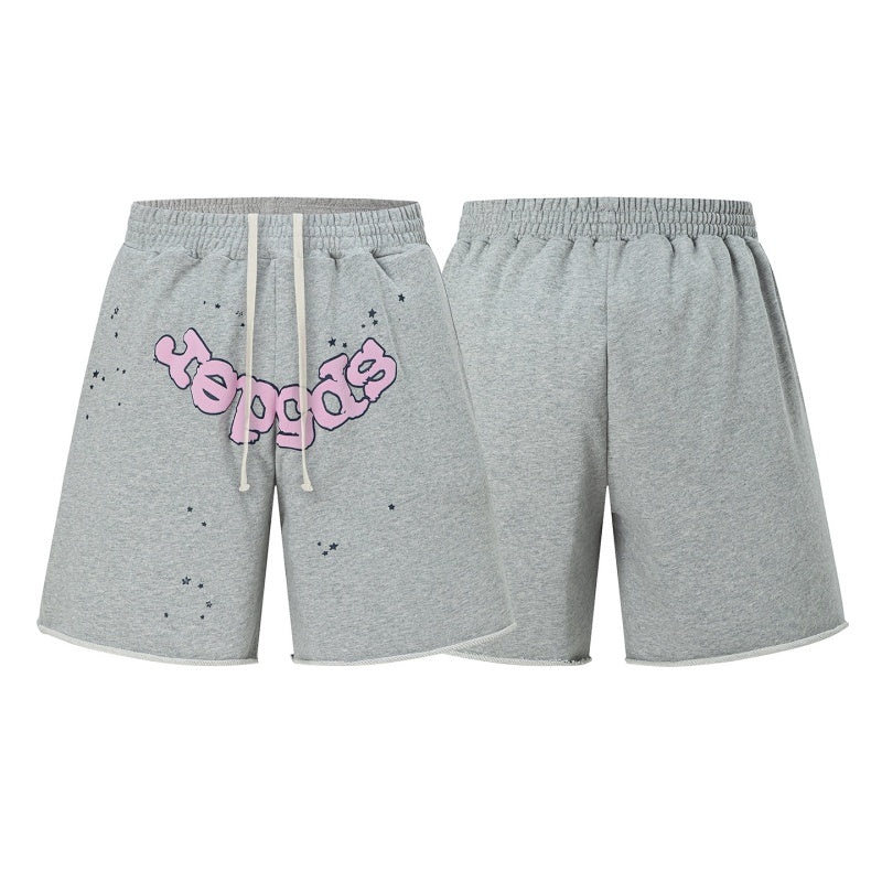 Spiderweb Shorts French Terry Fashion: Spring/Summer High-Street Euro-American Style