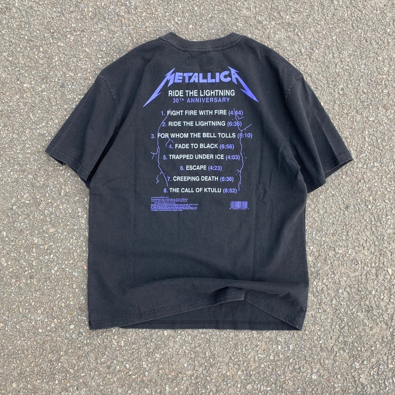 Unisex Vintage T Shirts METALLICA "Lightning Chair" Limited Edition Vintage-Style Washed & Distressed Tee