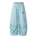 American-style streetwear harem pants Lightweight Adjustable Hem Holiday Wide Leg