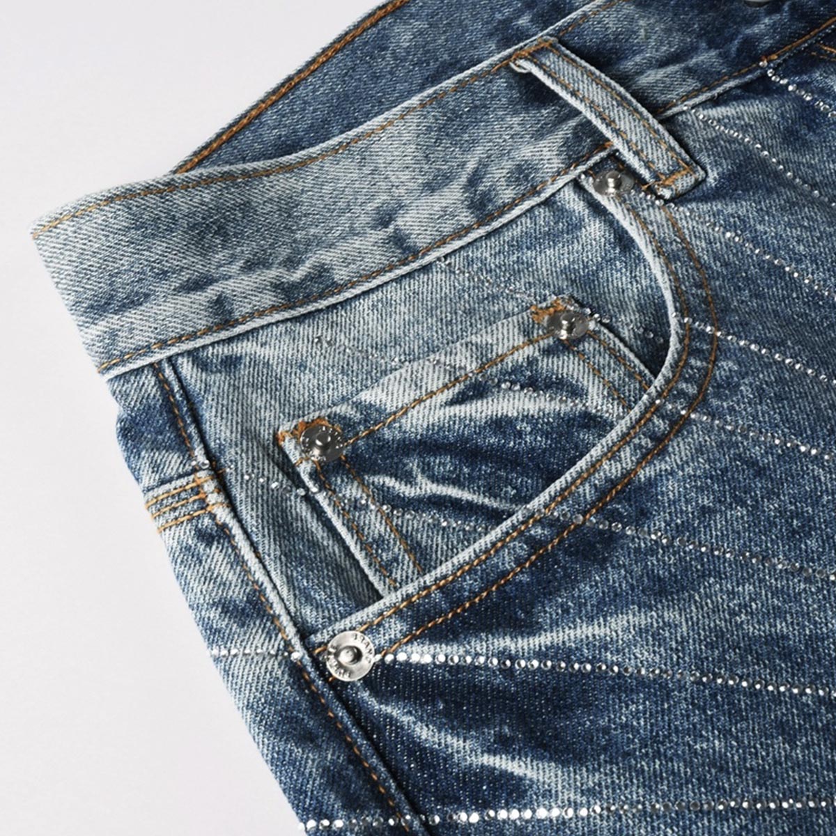 purple brand jeans Rhinestones #9138