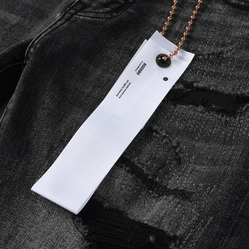Purple brand Jeans High-quality pure cotton streetwear trousers Hole