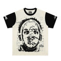 Vintage-style American T-shirt Monochrome Masked Figure Raglan Portrait Print