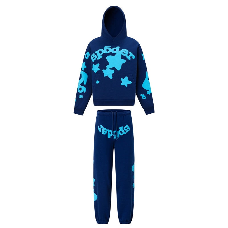 Spiderweb hoodie & sweatpants 2 piece set High-quality pure cotton for autumn and winter